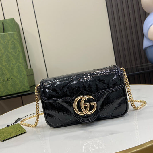 Mala Gucci Super Mini Marmont Preta