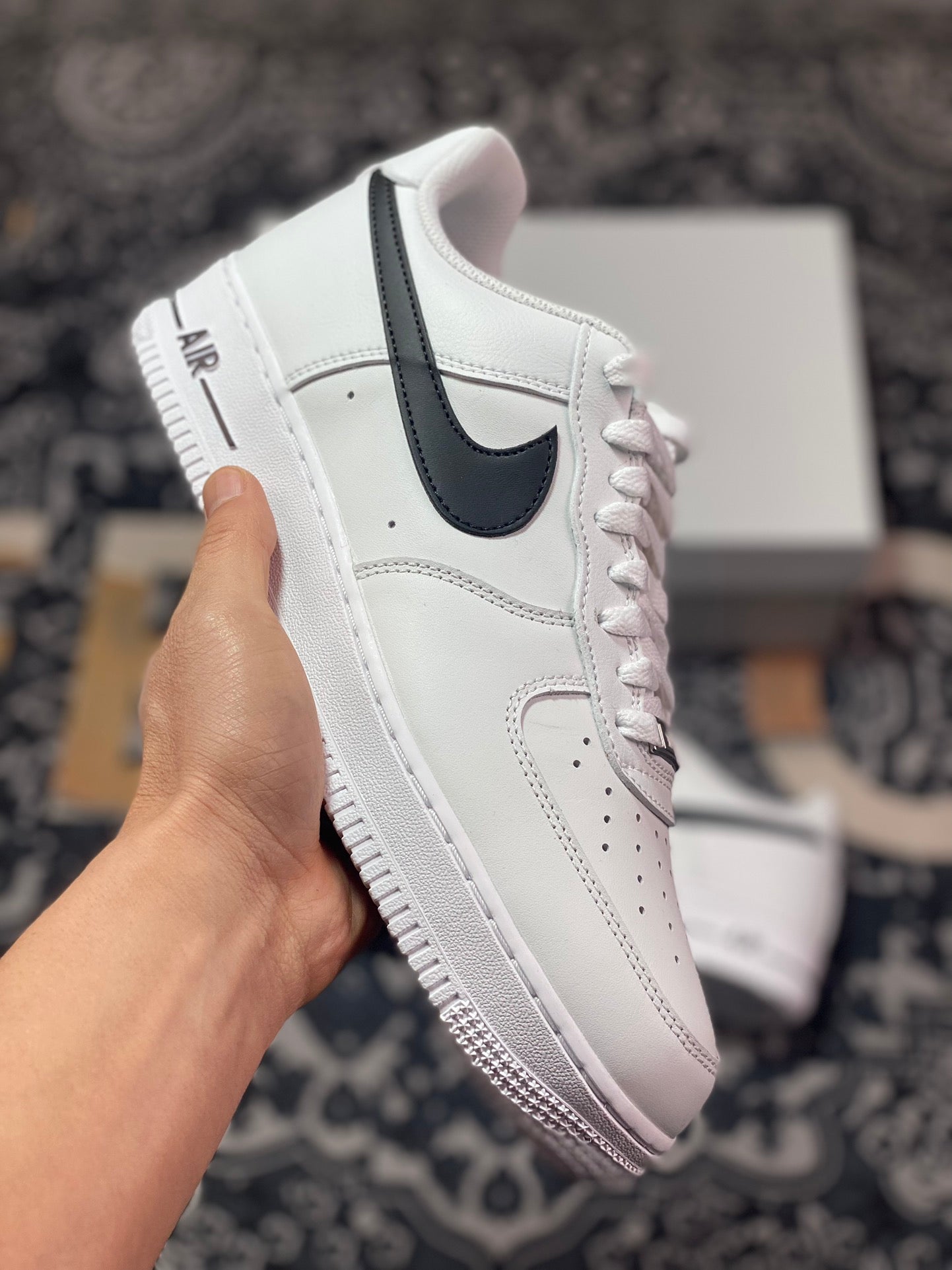 Nike AirForce1 "Panda Black Swoosh"