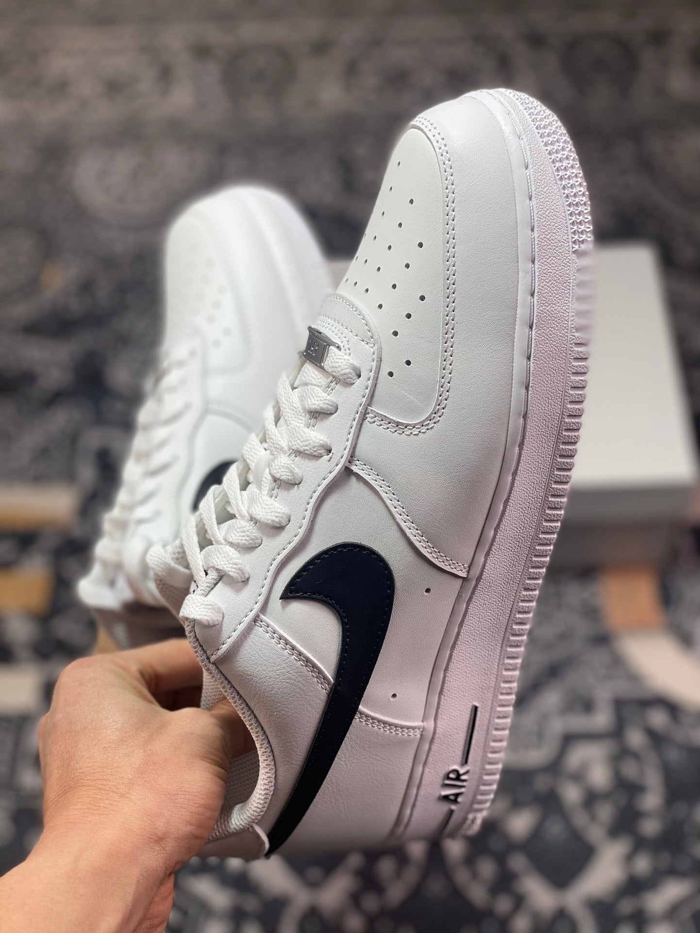 Nike AirForce1 "Panda Black Swoosh"